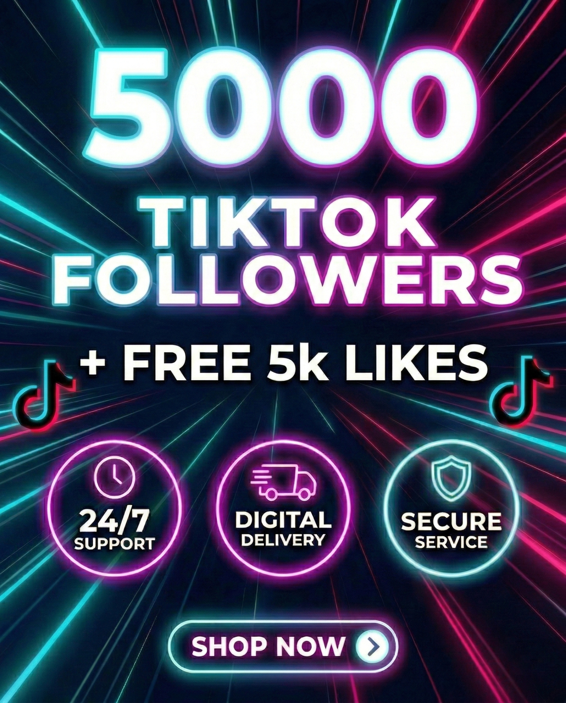 5000 TikTok Followers with free 5k Tiktok Video Likes